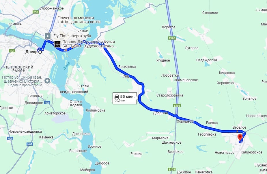 Графік руху автобусів Дніпро-Синельниківка