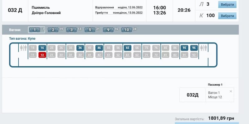Прямий поїзд з Дніпра до Польщі