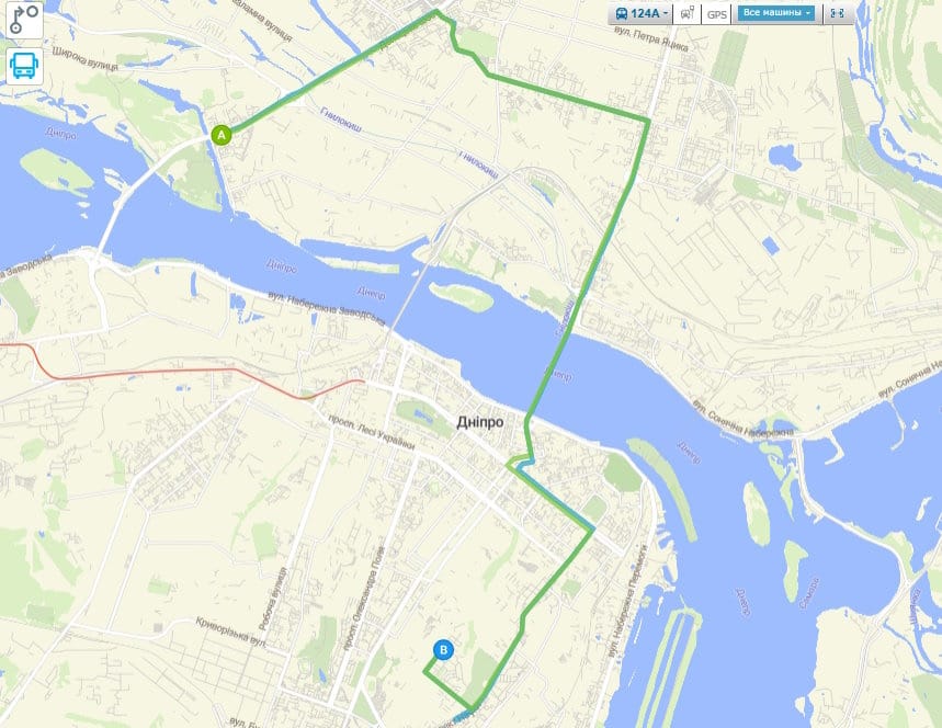 Маршрутка № 124А в Днепре