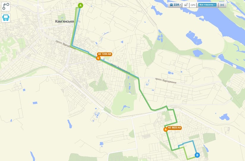 Маршрутка 22А Каменское