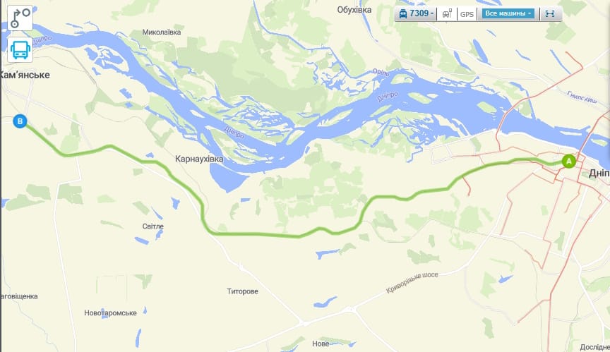 Электричка Днепр - Каменское