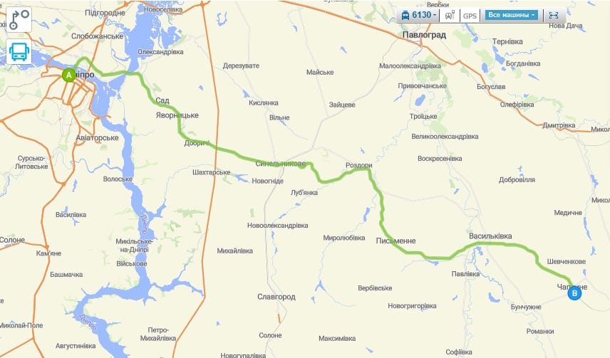 Электричка Днепр - Чаплино