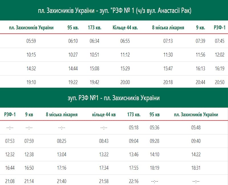 Автобус 228а Кривой Рог