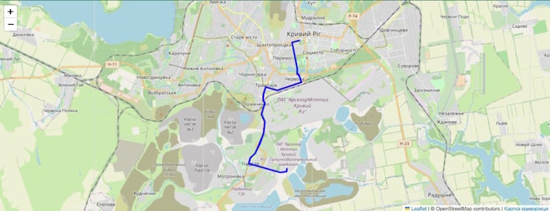 Трамвай 11 Кривой Рог