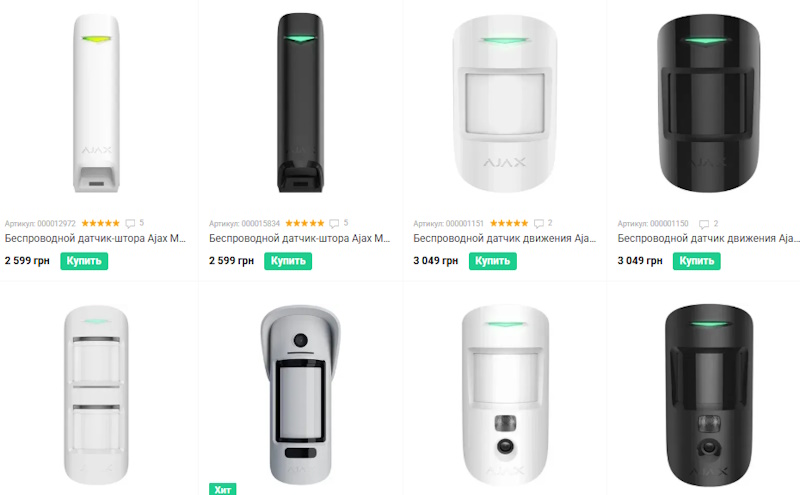 Датчики движения Ajax